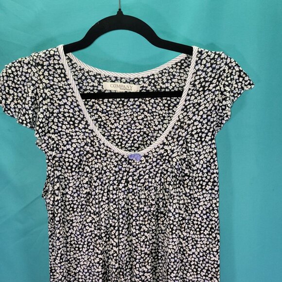 Company Ellen Tracy Womens Floral Midi Dress Black/White Print Size M - Picture 2 of 8